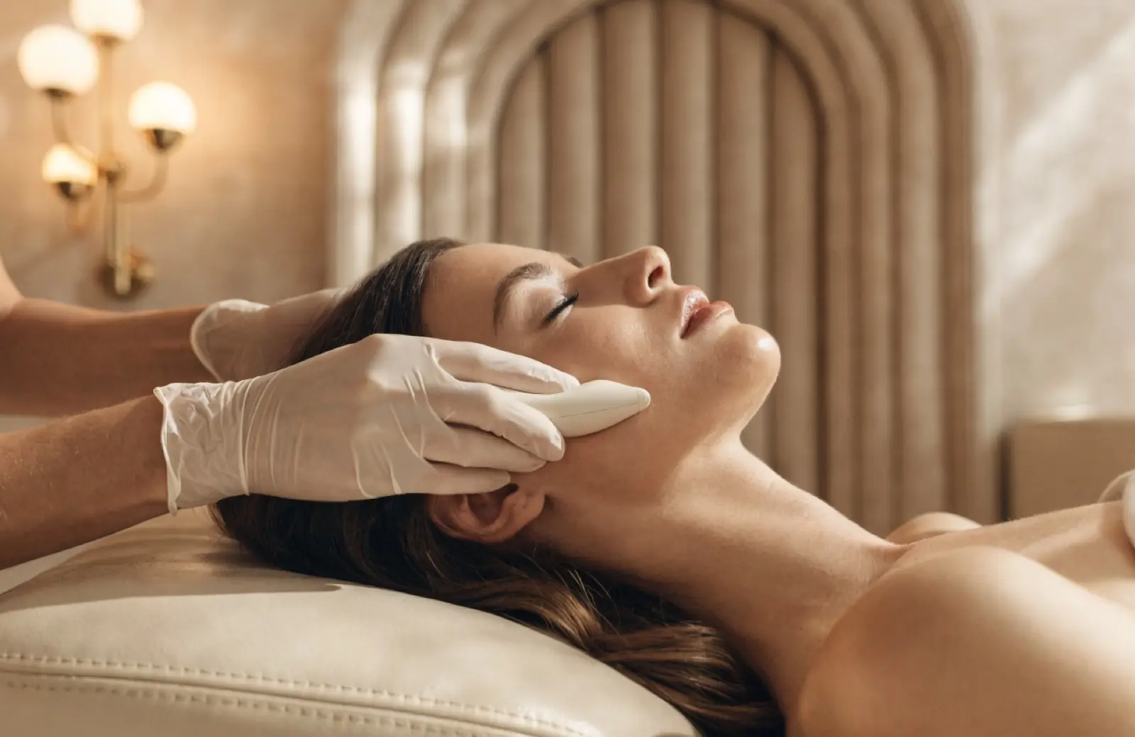 Gesichtsbehandlung im Behandlungsraum von ADD Beauty